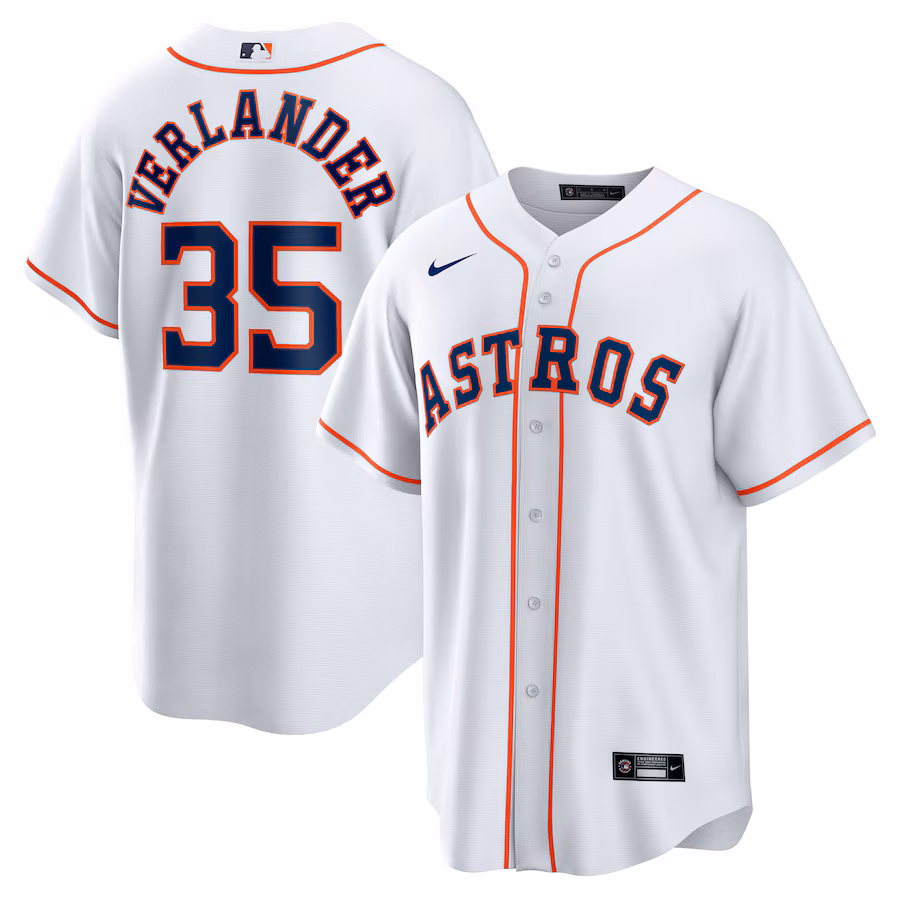 Houston Astros Justin Verlander Nike White Home Replica Player Jersey - Puhuasuan