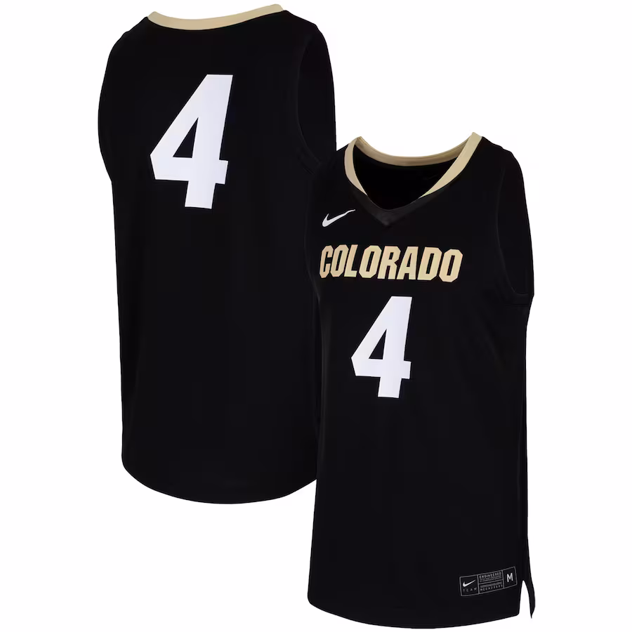 #4 Colorado Buffaloes Nike Team Replica Basketball Jersey - Black - Puhuasuan