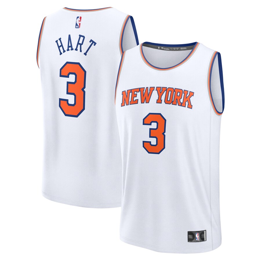 Men's New York Knicks Josh Hart Fanatics White Fast Break Replica Player Jersey - Association Edition - Puhuasuan