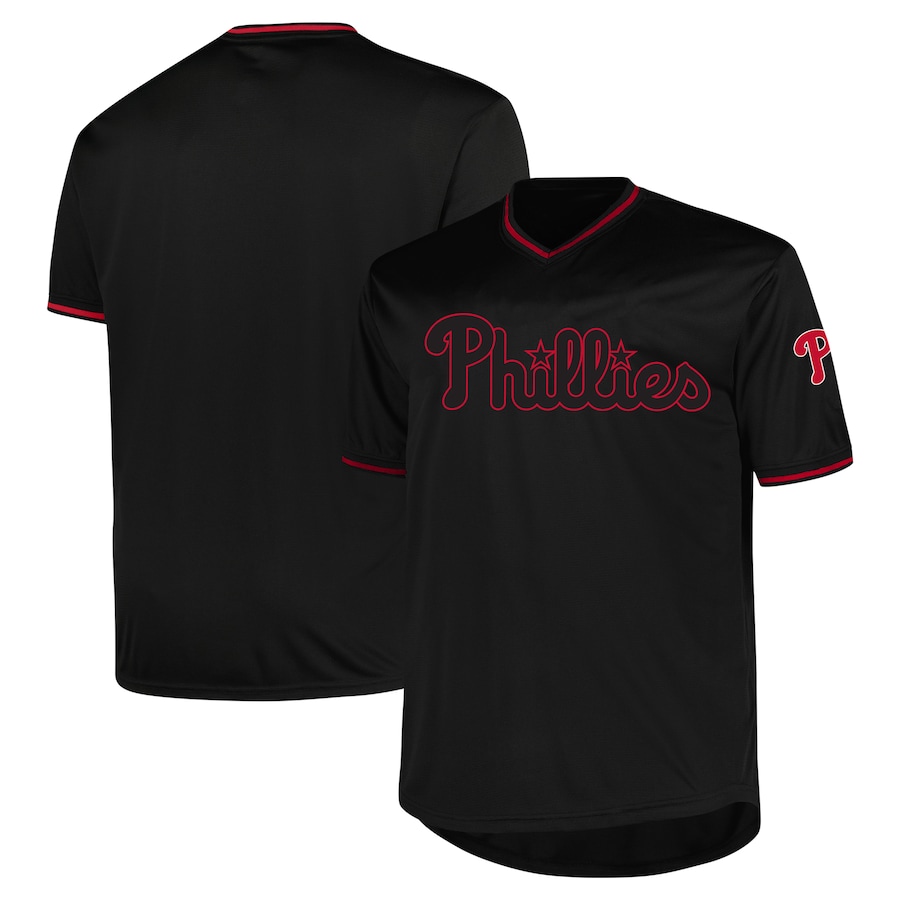 Men's Philadelphia Phillies Profile Black Big & Tall Pop Fashion Jersey - Puhuasuan