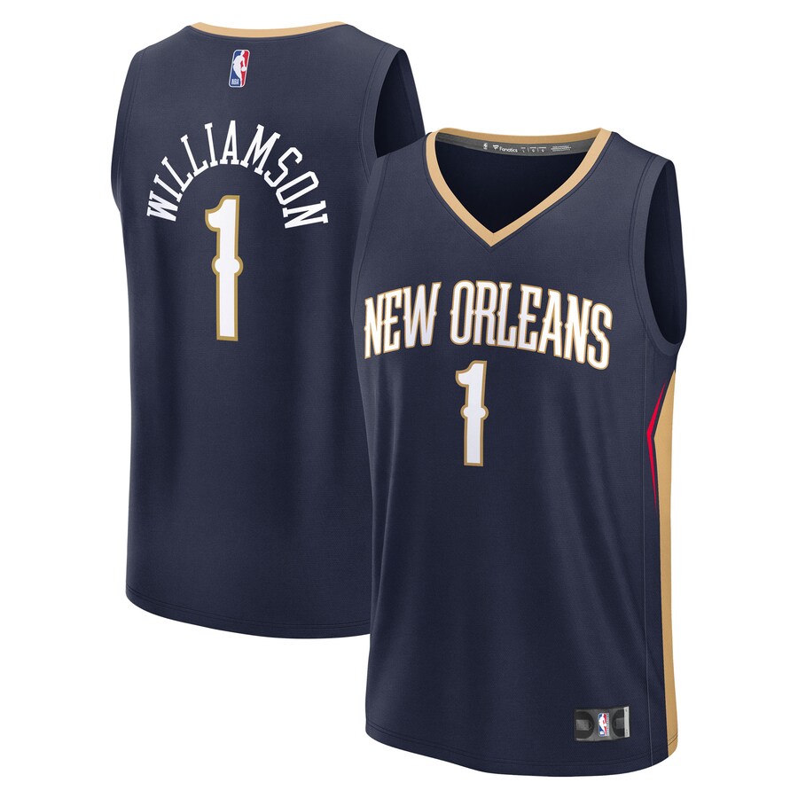 Men's New Orleans Pelicans Zion Williamson Fanatics Navy Fast Break Replica Player Jersey - Icon Edition - Puhuasuan