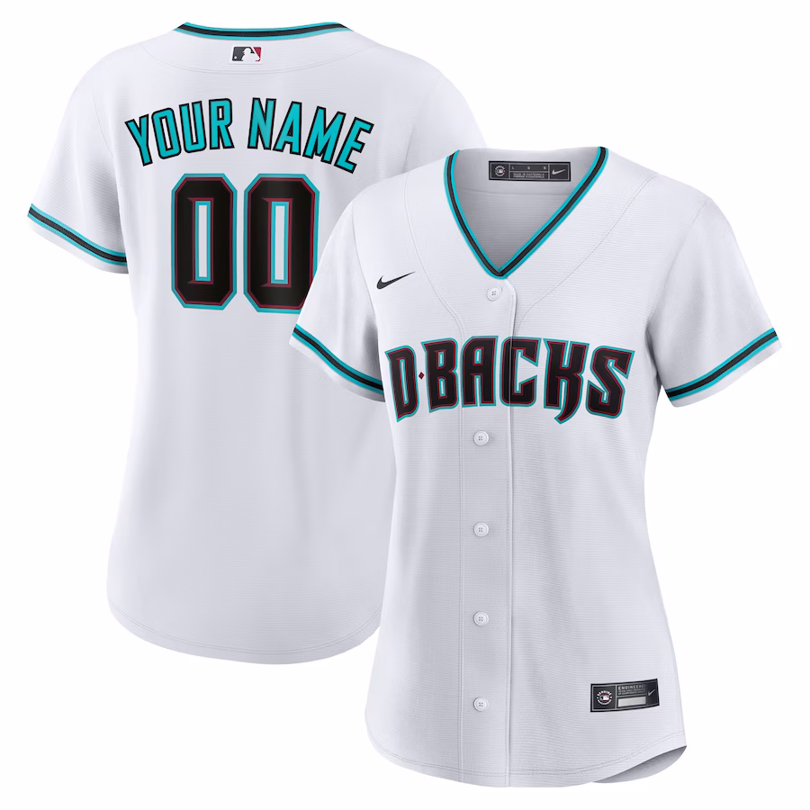 Women's Arizona Diamondbacks Nike White Home Replica Custom Jersey - Puhuasuan