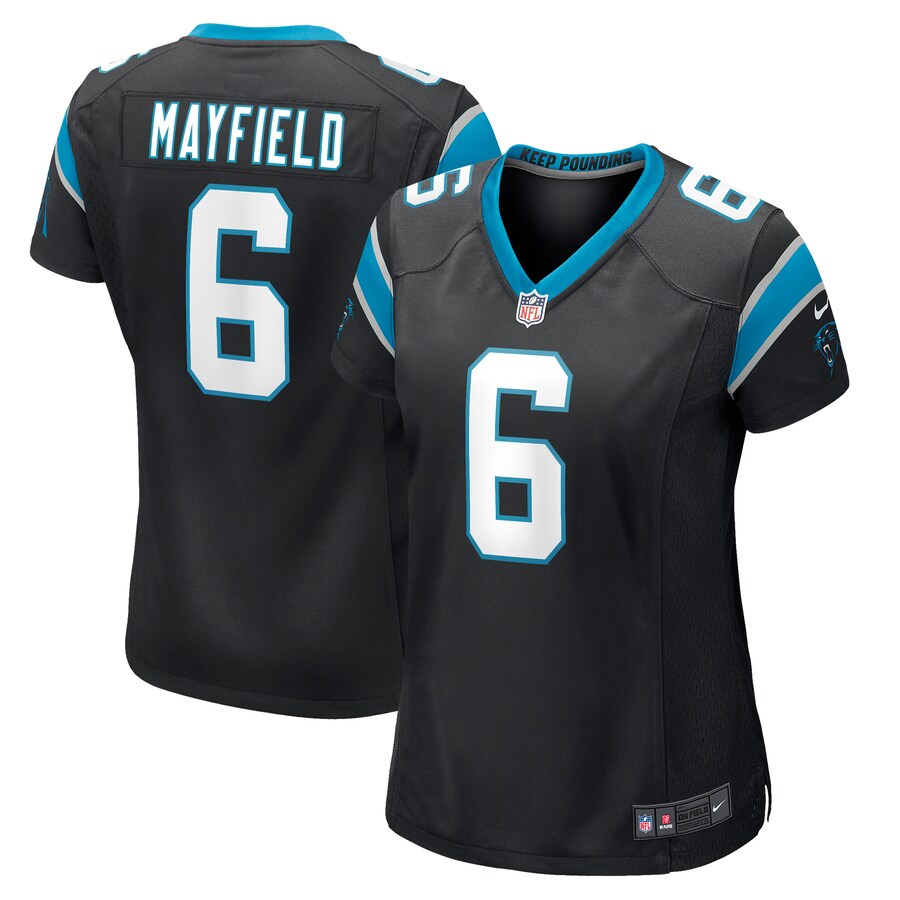 Women's Carolina Panthers Baker Mayfield Nike Black Home Player Game Jersey - Puhuasuan