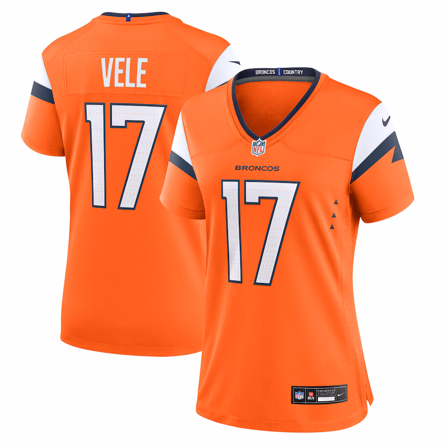 Women's Denver Broncos Devaughn Vele Nike Orange Team Game Jersey - Puhuasuan