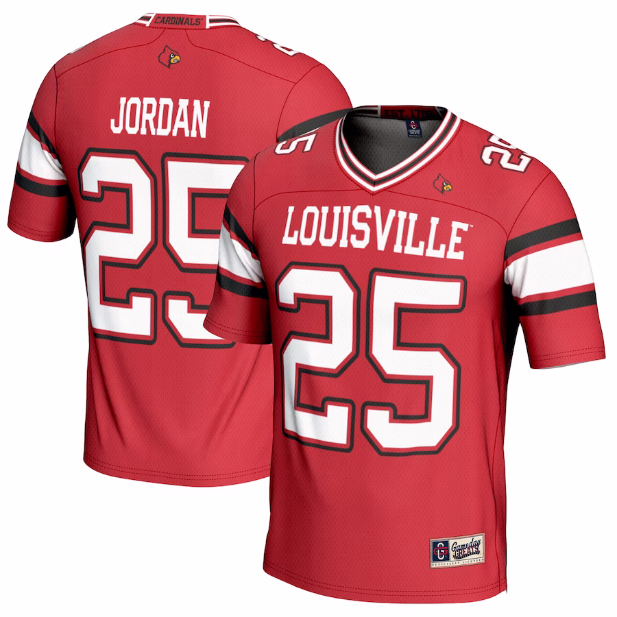Jawhar Jordan Louisville Cardinals GameDay Greats NIL Player Football Jersey - Red - Puhuasuan