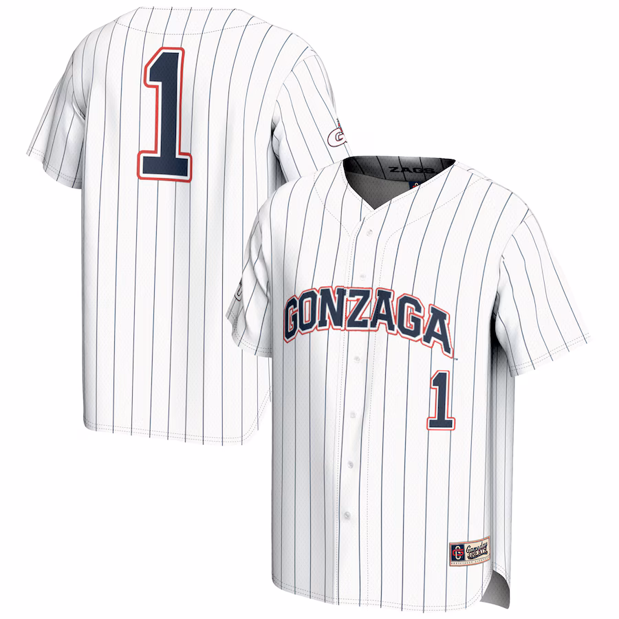 Unisex GameDay Greats #1 White Gonzaga Bulldogs Lightweight Baseball Jersey - Puhuasuan