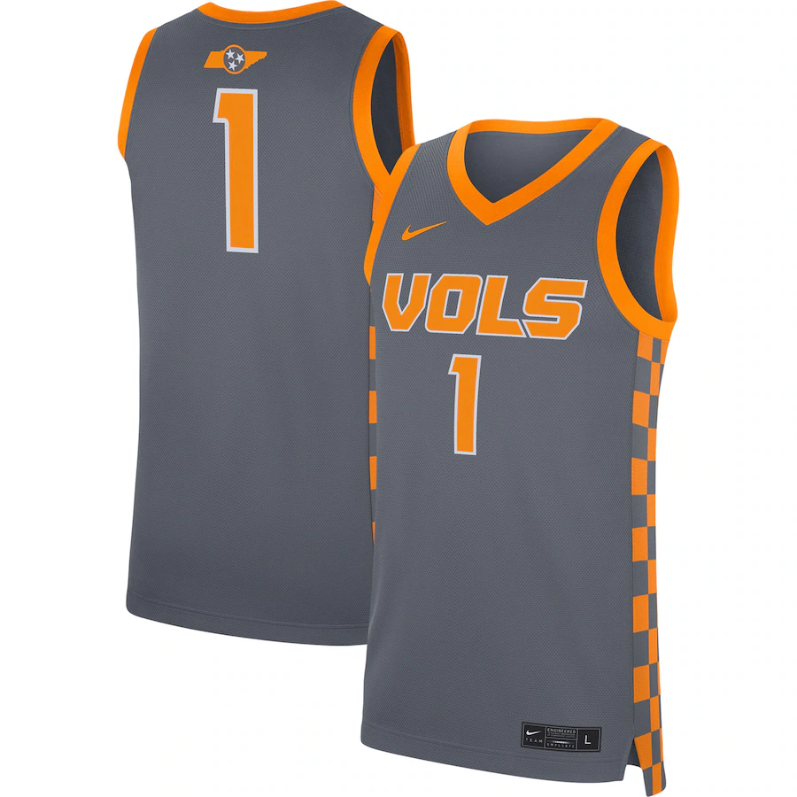 #1 Tennessee Volunteers Nike Replica Jersey - Gray - Puhuasuan