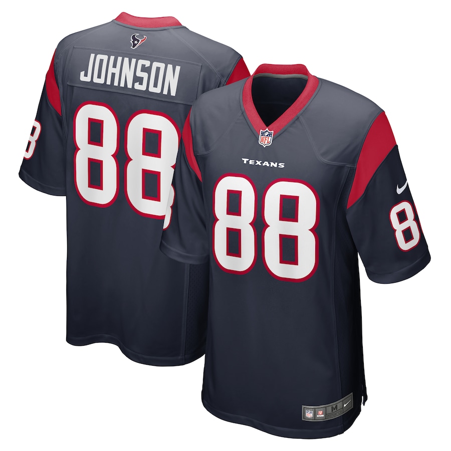 Men's Houston Texans Johnny Johnson Nike Navy Team Game Jersey - Puhuasuan