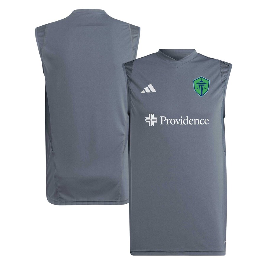 Men's Seattle Sounders FC adidas Gray 2024 AREOREADY Sleeveless Training Jersey - Puhuasuan