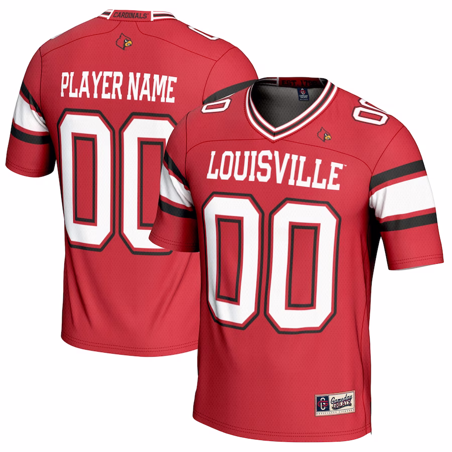 Louisville Cardinals GameDay Greats Youth NIL Pick-A-Player Football Jersey - Red - Puhuasuan
