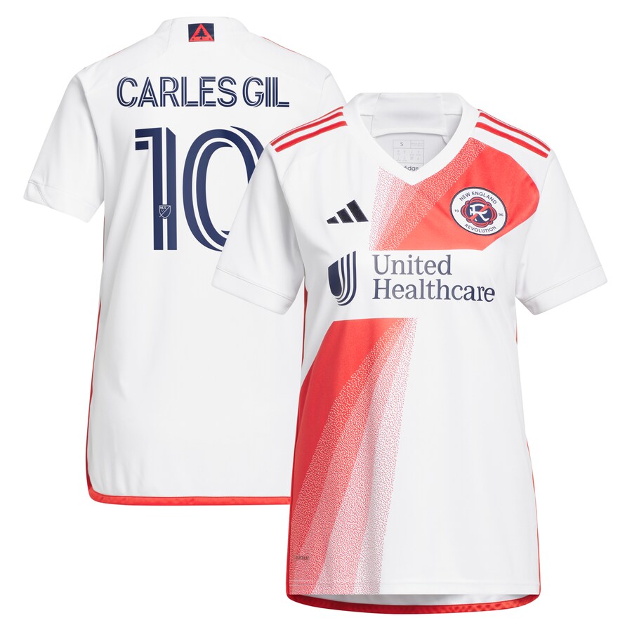 Women's New England Revolution Carles Gil adidas White 2023 Defiance Replica Jersey - Puhuasuan