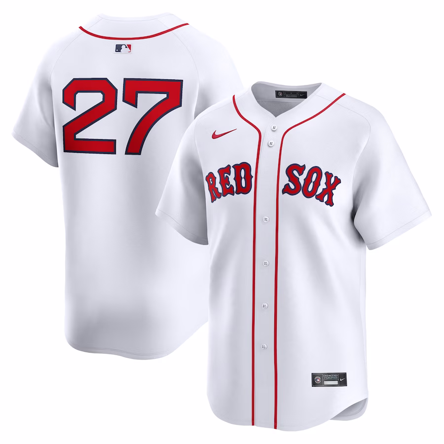 Men's Boston Red Sox Carlton Fisk Nike White Home Limited Player Jersey - Puhuasuan
