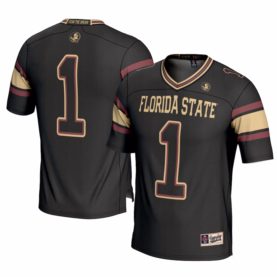 Men's GameDay Greats #1 Black Florida State Seminoles Football Jersey - Puhuasuan