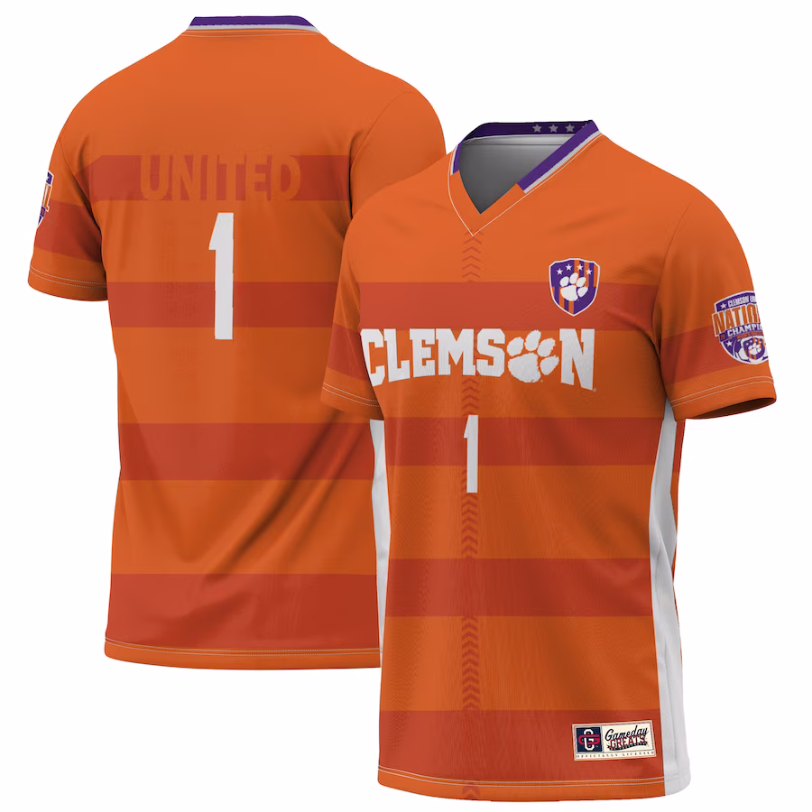 #1 Clemson Tigers GameDay Greats Unisex 2023 NCAA Men's Soccer National Champions Four-Star Lightweight Fashion Jersey - Orange - Puhuasuan