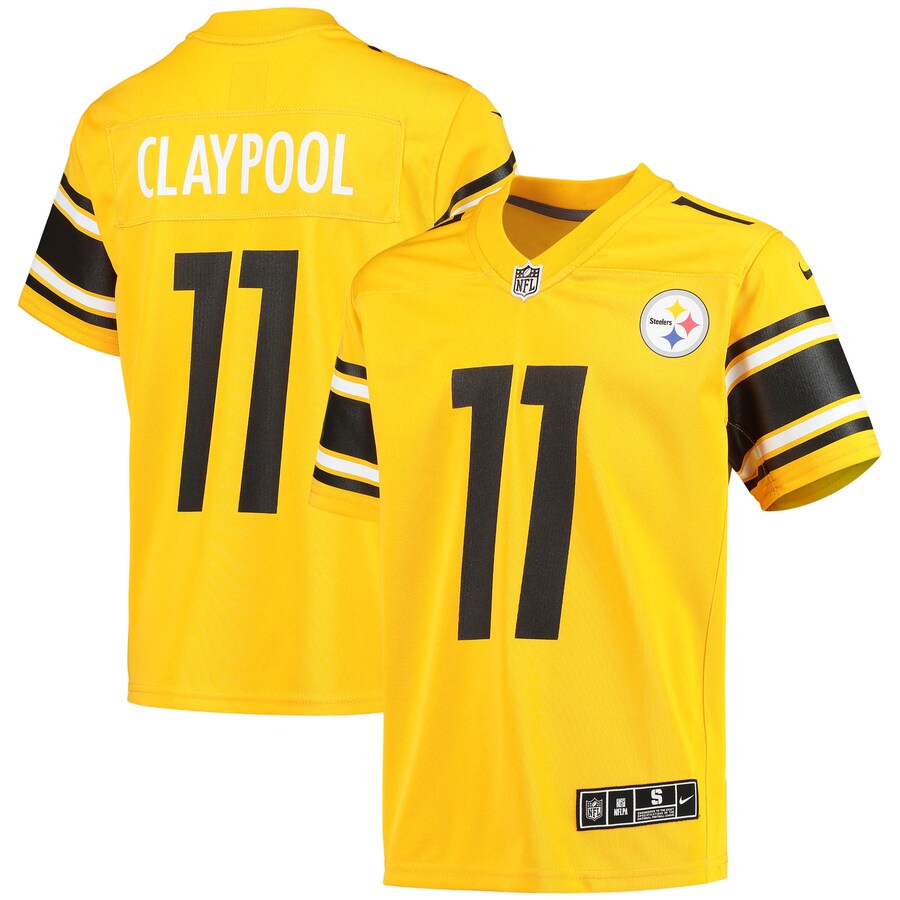Youth Pittsburgh Steelers Chase Claypool Nike Gold Inverted Team Game Jersey - Puhuasuan