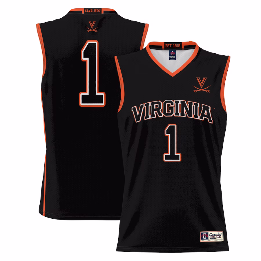 #1  Virginia Cavaliers GameDay Greats  Lightweight Basketball Jersey - Black - Puhuasuan
