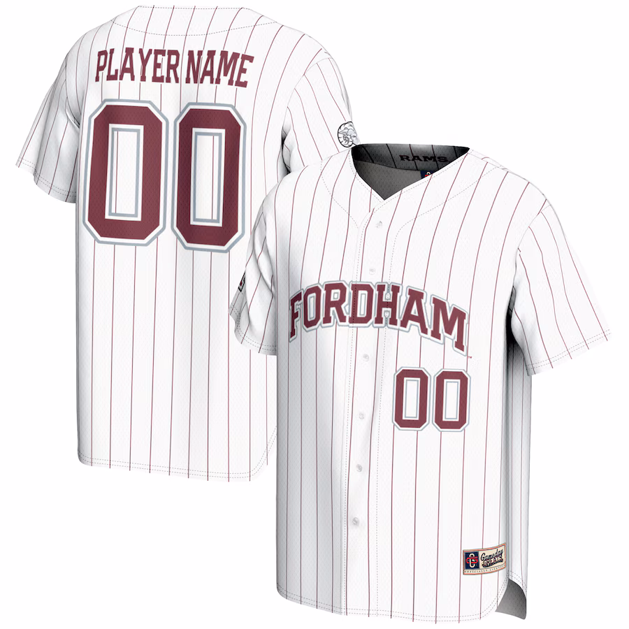Fordham Rams GameDay Greats NIL Pick-A-Player Lightweight Baseball Jersey - White - Puhuasuan