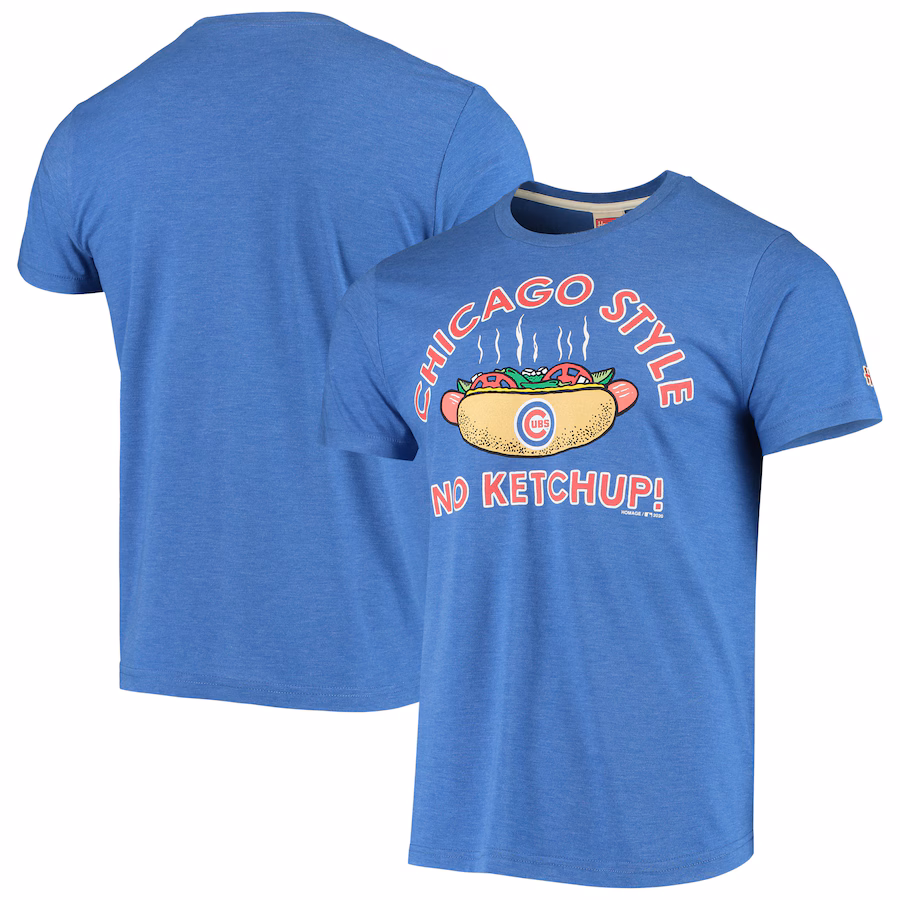 Men's Chicago Cubs Royal Hyperlocal Tri-Blend T-Shirt - Puhuasuan