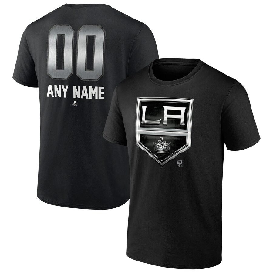 Men's Los Angeles Kings Black Personalized Midnight Mascot Logo T-Shirt - Puhuasuan