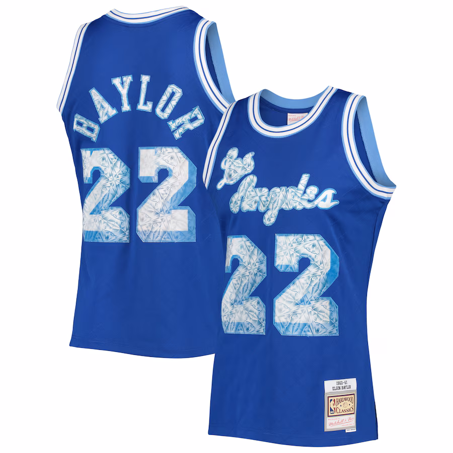 Men's Los Angeles Lakers Elgin Baylor Mitchell & Ness Royal 1996/97 Hardwood Classics NBA 75th Anniversary Diamond Swingman Jersey - Puhuasuan