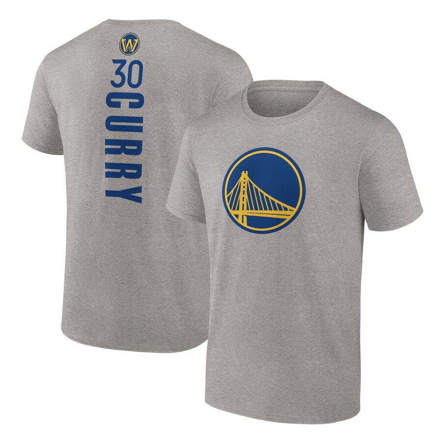 Men's Golden State Warriors Stephen Curry Heathered Gray Playmaker Name & Number T-Shirt - Puhuasuan