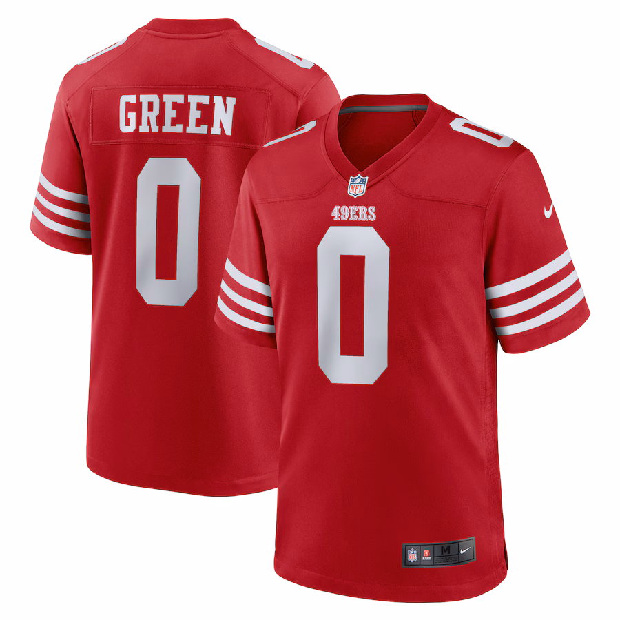 Men's San Francisco 49ers Renardo Green Nike Scarlet Game Jersey - Puhuasuan