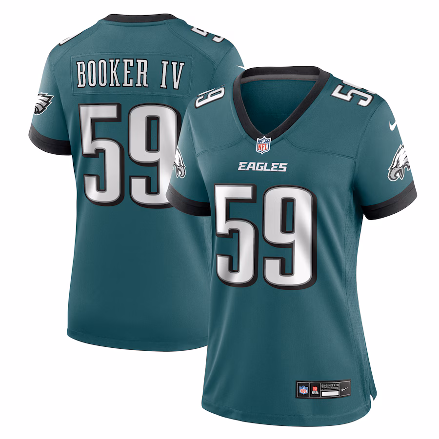 Women's Philadelphia Eagles Thomas Booker IV Nike Midnight Green Team Game Jersey - Puhuasuan