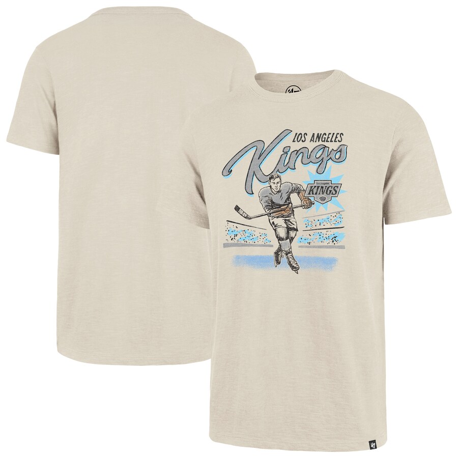 Men's Los Angeles Kings '47 Natural Hockey Player Golden Age Scrum T-Shirt - Puhuasuan
