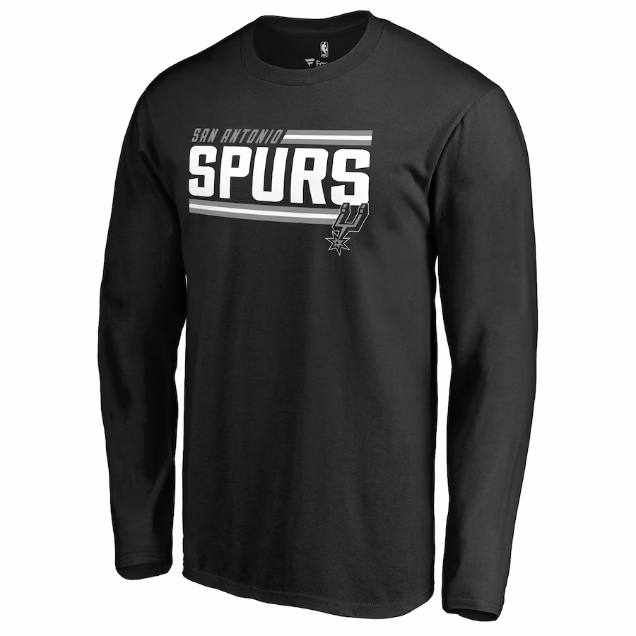 Men's San Antonio Spurs Black Onside Stripe Long Sleeve T-Shirt - Puhuasuan