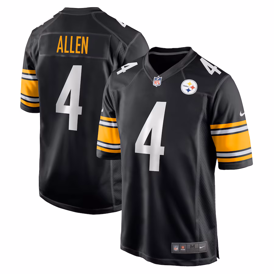 Men's Pittsburgh Steelers Kyle Allen Nike Black Game Jersey - Puhuasuan