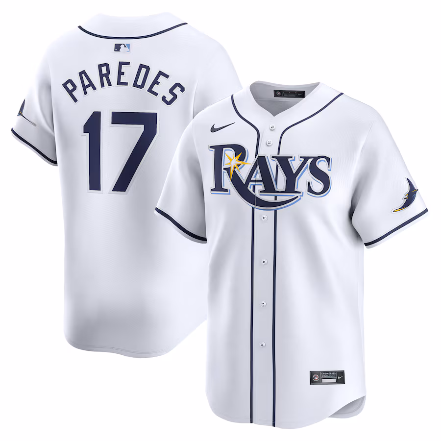 Men's Tampa Bay Rays Isaac Paredes Nike White Home Limited Player Jersey - Puhuasuan
