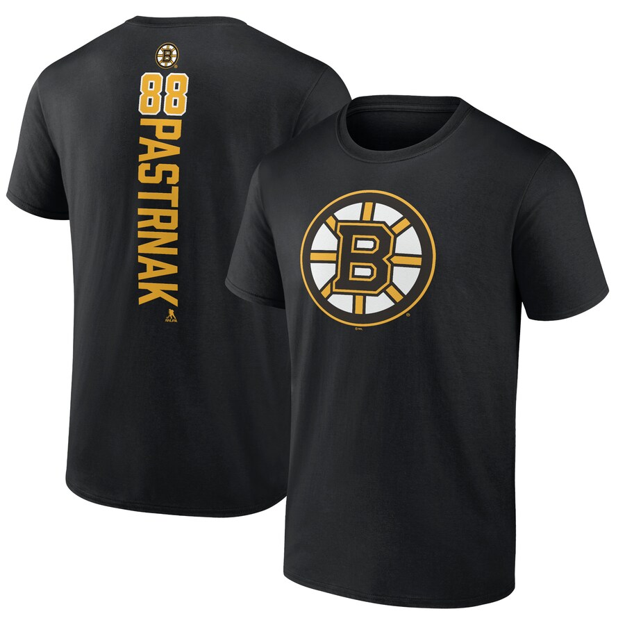 Men's Boston Bruins David Pastrnak Black Playmaker T-Shirt - Puhuasuan