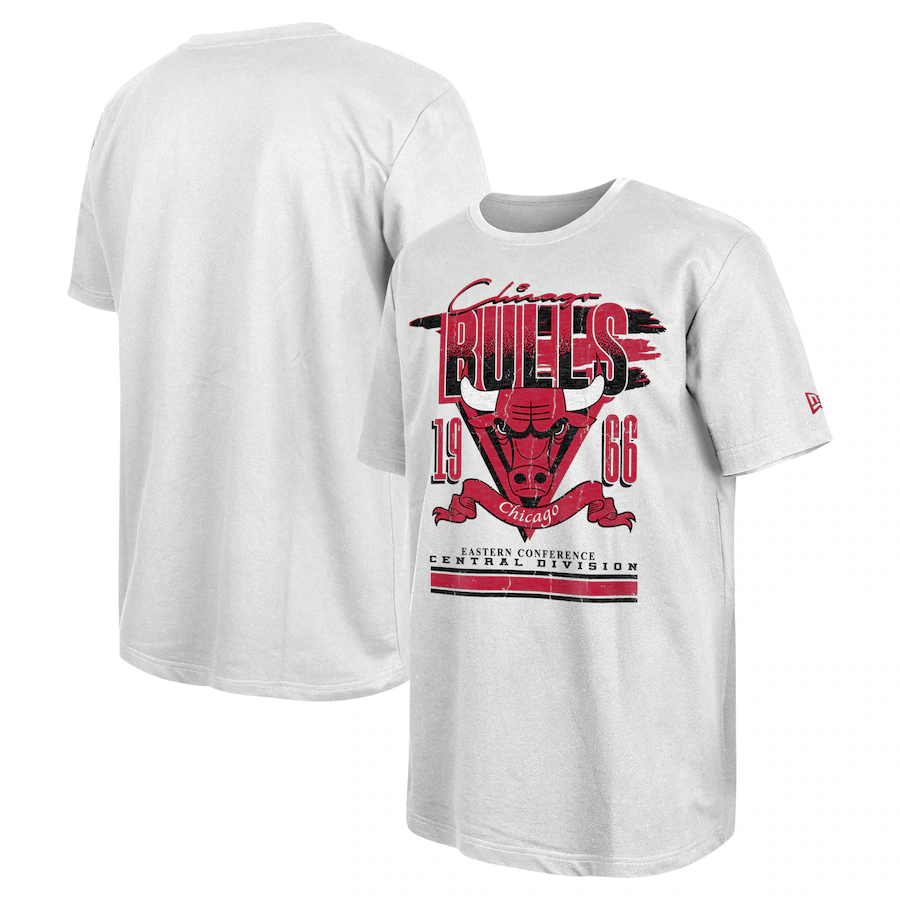 Men's Chicago Bulls New Era White Sport Classics Oversized T-Shirt - Puhuasuan