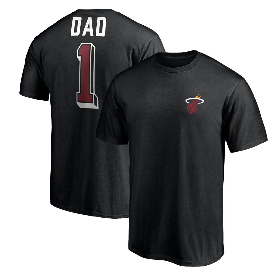 Men's Miami Heat Black Number One Dad T-Shirt - Puhuasuan