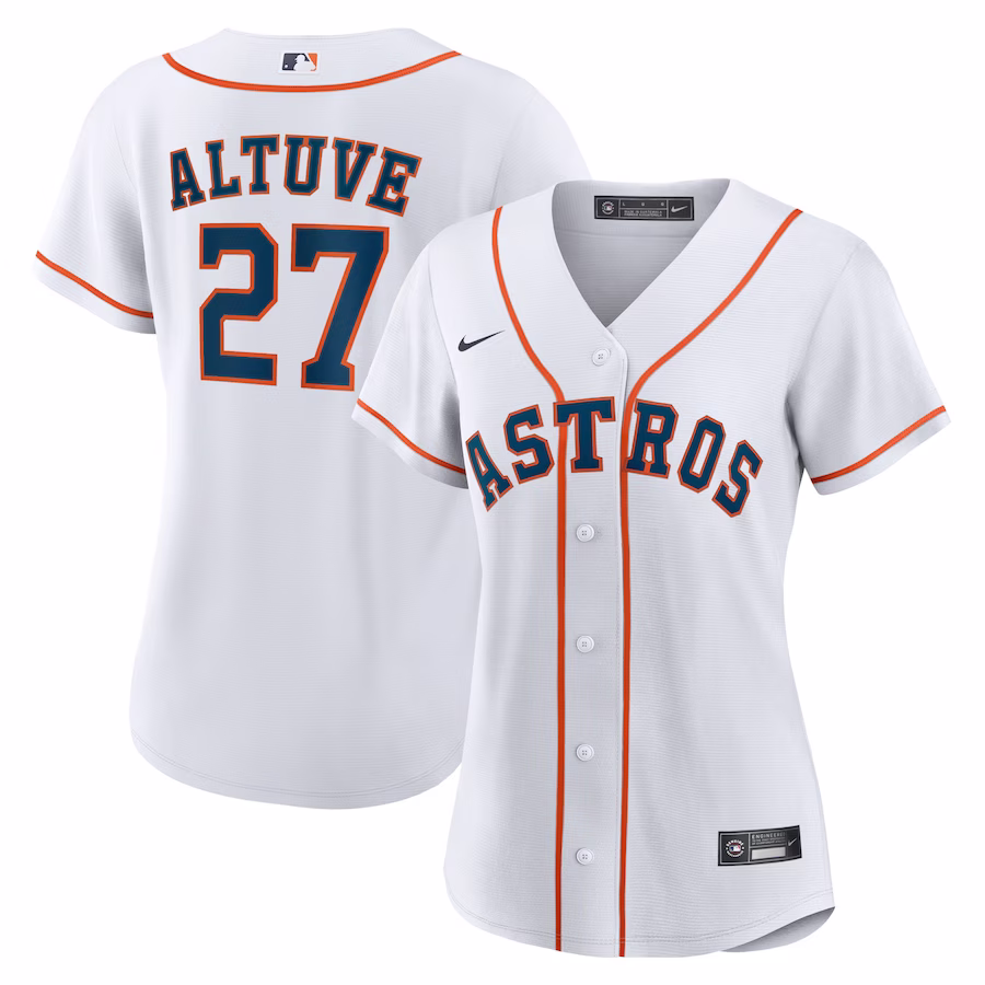 Women's Houston Astros Jose Altuve Nike White Home Replica Player Jersey - Puhuasuan