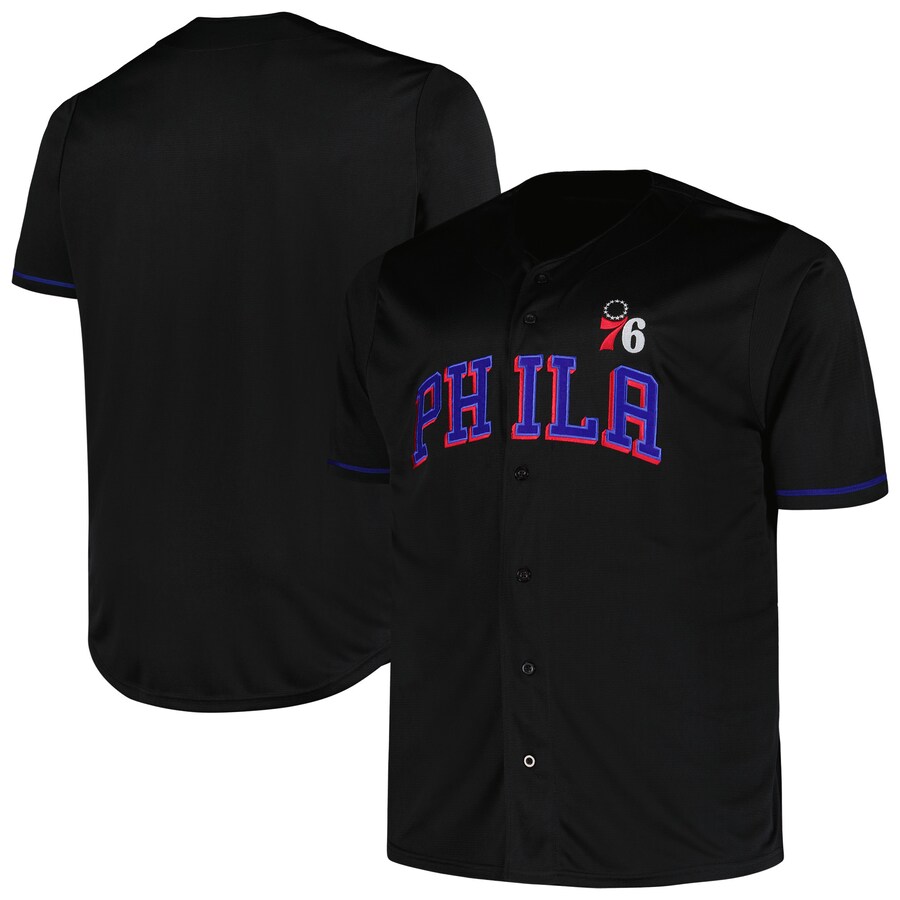 Men's Philadelphia 76ers Profile Black Big & Tall Pop Jersey - Puhuasuan