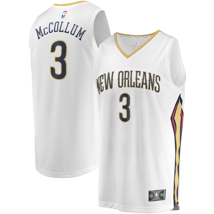 Men's New Orleans Pelicans C.J. McCollum Fanatics White Fast Break Replica Jersey - Association Edition - Puhuasuan