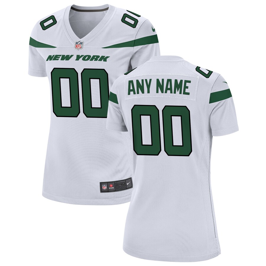 Women's Nike White New York Jets Custom Game Jersey - Puhuasuan
