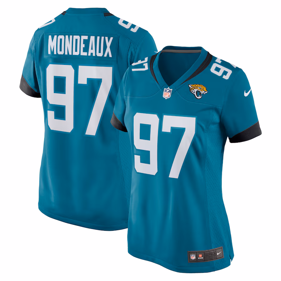 Women's Jacksonville Jaguars Henry Mondeaux Nike  Teal  Game Jersey - Puhuasuan