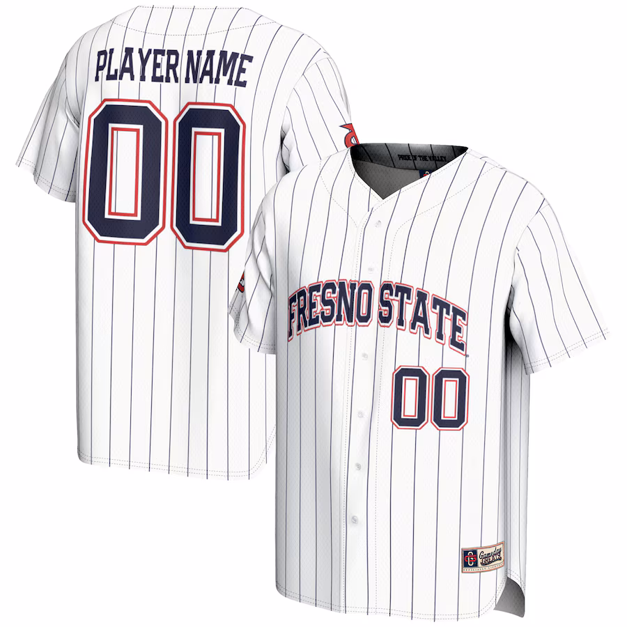 Fresno State Bulldogs GameDay Greats Youth NIL Pick-A-Player Lightweight Baseball Jersey - White - Puhuasuan