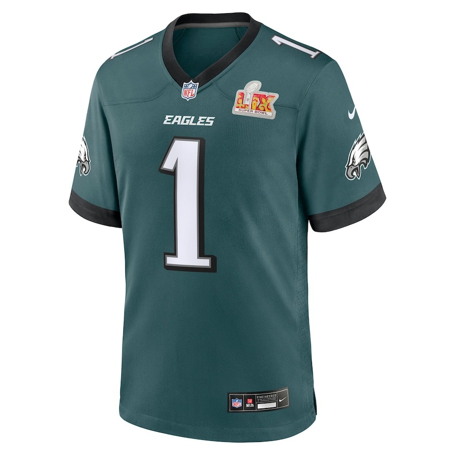 Men's Philadelphia Eagles Jalen Hurts Nike Midnight Green Super Bowl LIX Game Player Jersey - Puhuasuan