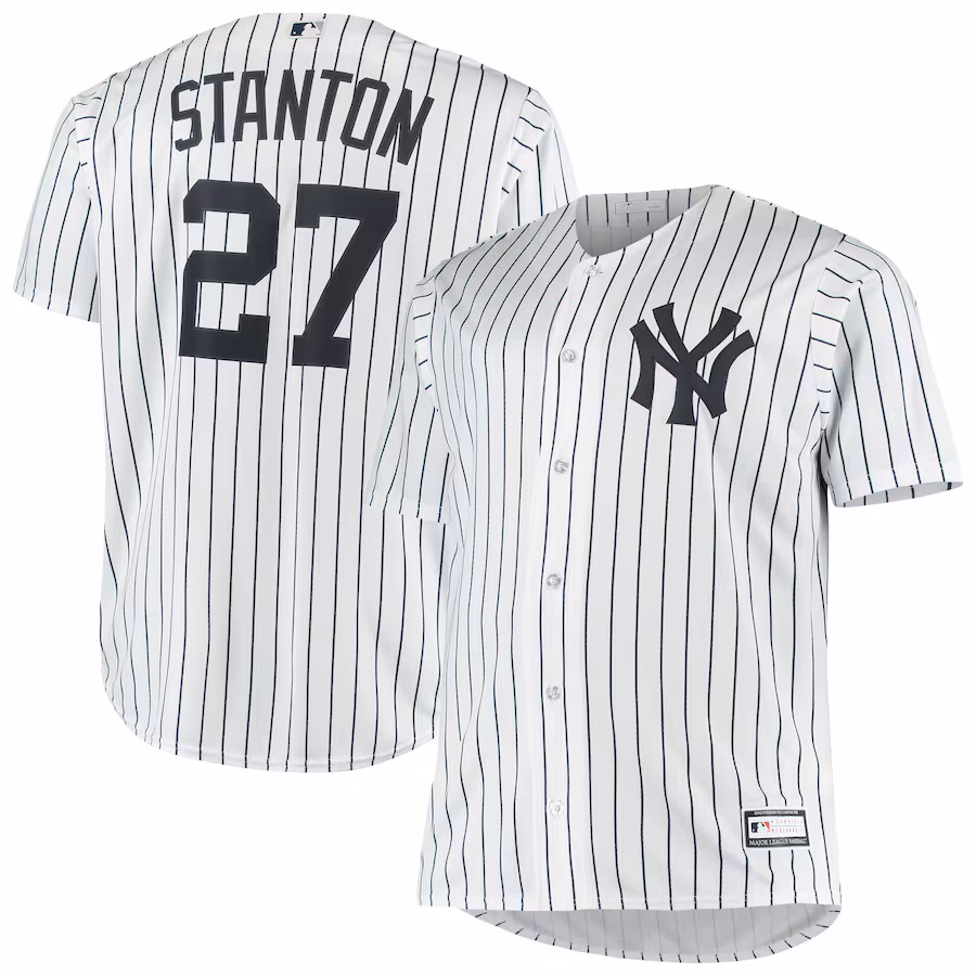 Men's New York Yankees Giancarlo Stanton White Big & Tall Replica Player Jersey - Puhuasuan
