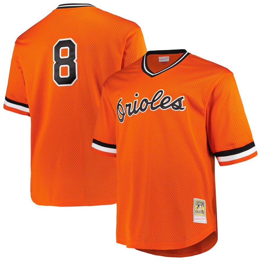 Men's Baltimore Orioles Cal Ripken Jr. Profile Orange Big & Tall Cooperstown Collection Mesh Batting Practice Jersey - Puhuasuan