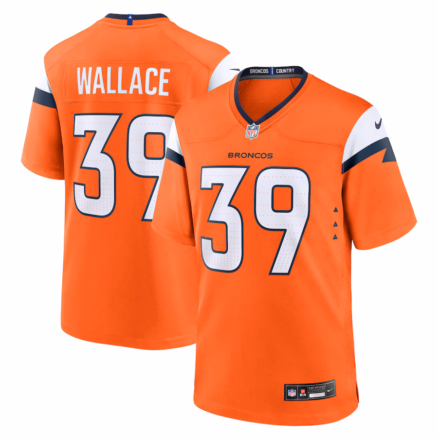 Men's Denver Broncos Levi Wallace Nike Orange Team Game Jersey - Puhuasuan