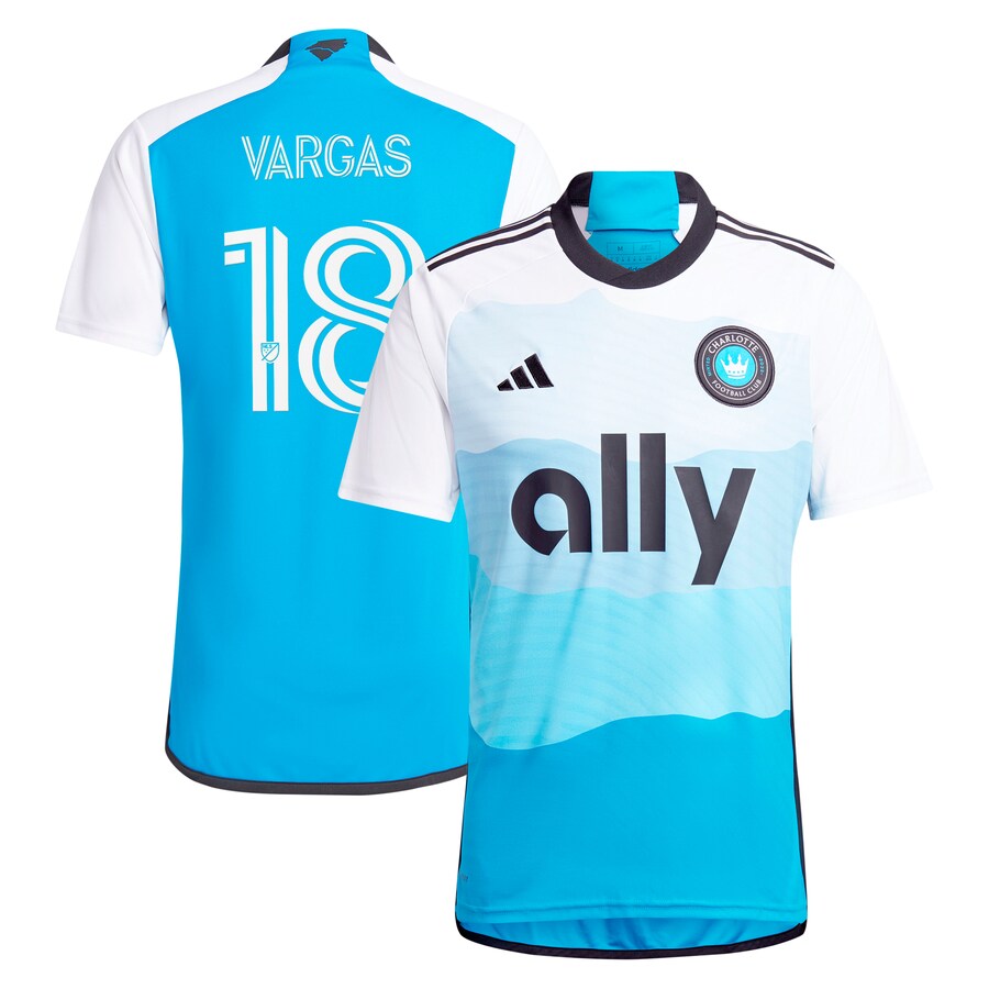 Men's Charlotte FC Kerwin Vargas adidas Blue 2024 The Carolina Kit: Explore Replica Player Jersey - Puhuasuan