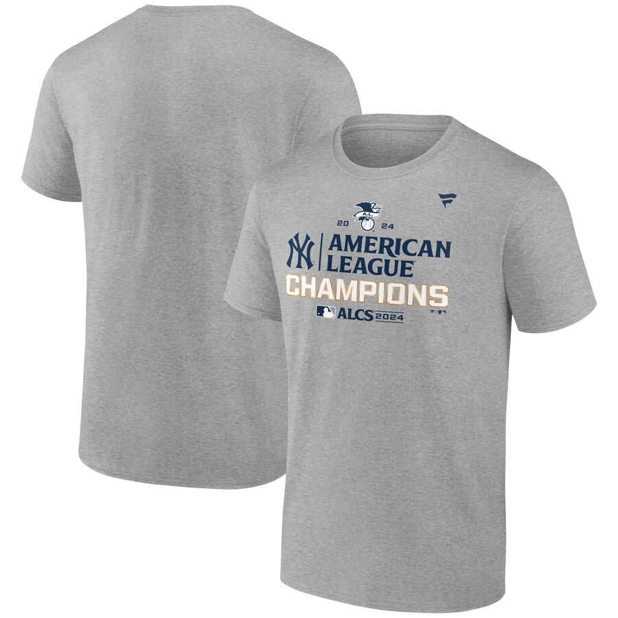 Men's New York Yankees Fanatics Heather Gray 2024 American League Champions Locker Room T-Shirt - Puhuasuan