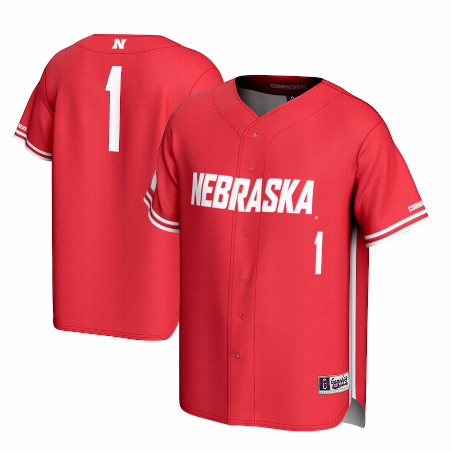 #1 Nebraska Huskers GameDay Greats Lightweight Baseball Jersey - Scarlet - Puhuasuan