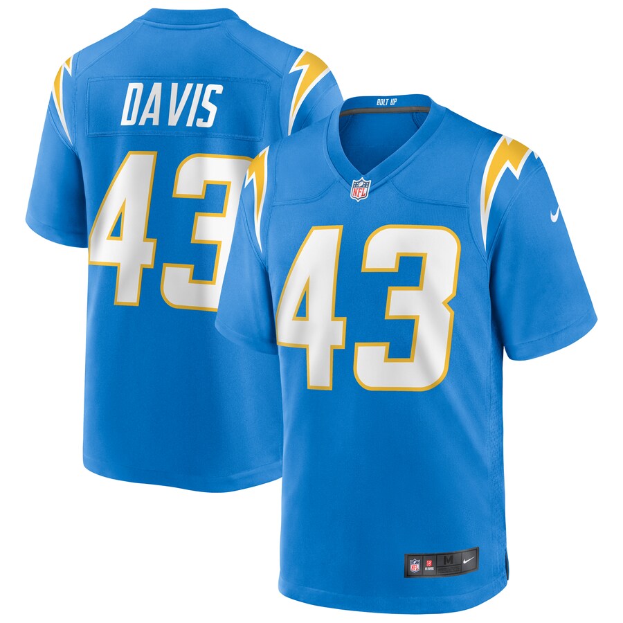 Men's Los Angeles Chargers Michael Davis Nike Powder Blue Game Jersey - Puhuasuan