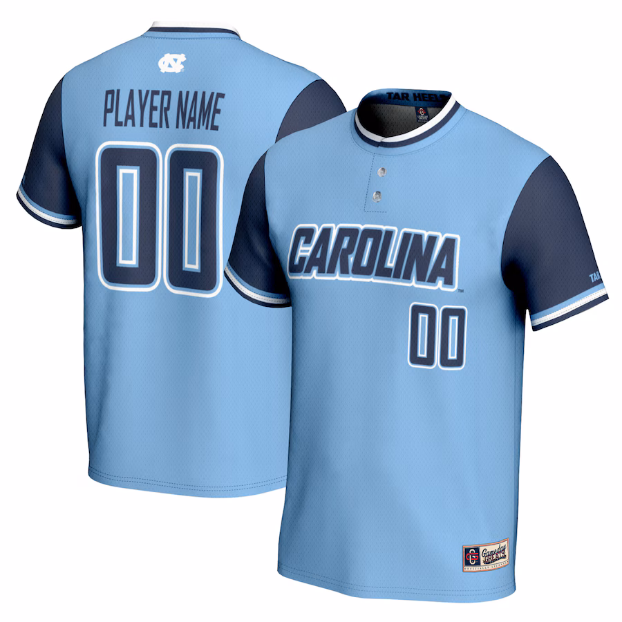 North Carolina Tar Heels GameDay Greats Unisex NIL Pick-A-Player Softball Lightweight Jersey - Carolina Blue - Puhuasuan