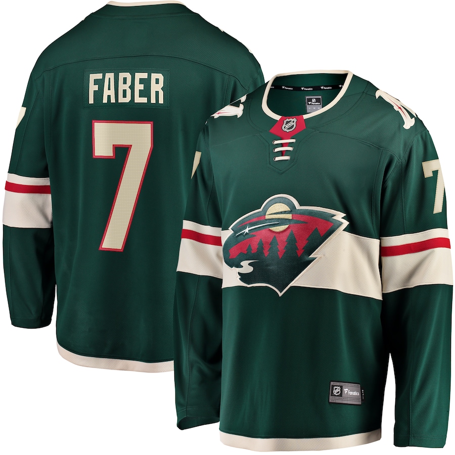 Men's Minnesota Wild Brock Faber Fanatics Green Home Breakaway Player Jersey - Puhuasuan